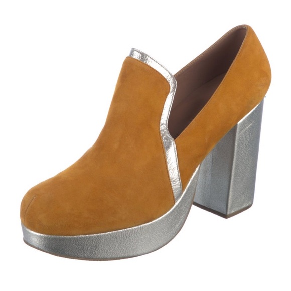 Rachel Comey Suede Metallic Colorblock Pumps Roundtoe Platforms 10 9.5 - Picture 1 of 5